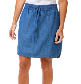Thumbnail 1: Kate Park Women's Chambray Denim Skirt  