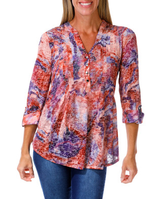 Thumbnail 1: Kate Park Women's Quarter Button Sleeve Top 