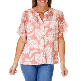 Thumbnail 1: ADRIENNE VITTADINI Women's Chiffon Flutter Sleeve Top  