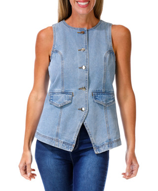Thumbnail 1: Thread & Supply Women's Denim Button Down Vest  