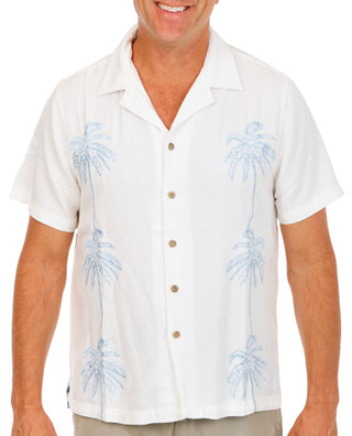 Thumbnail 1: Caribbean Joe Men's Short Sleeve Linen Button Down Shirt 