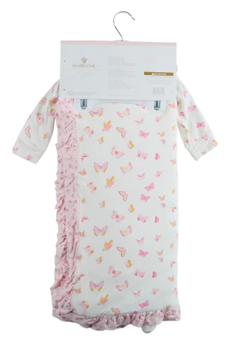 Thumbnail 2: SHABBY CHIC Baby Girls 2 Pc Gown & Blanket Set  