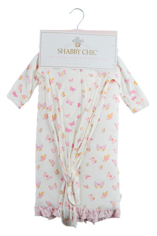 Thumbnail 1: SHABBY CHIC Baby Girls 2 Pc Gown & Blanket Set  