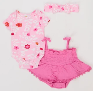 Thumbnail 1: Little Chickadees Baby Girls 3 Pc Shorts Set  