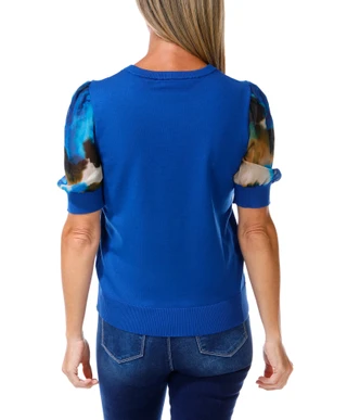 Thumbnail 2: DKNY Women's Sheer Sleeve Knit Top  