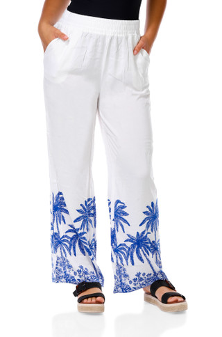 Thumbnail 1: Caribbean Joe Women's Pull On Wide Leg Pants  
