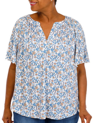 Thumbnail 1: Chenault Women's Plus Floral Print Top  