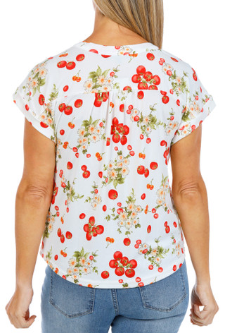 Thumbnail 2: Fifty Street Women's Tomato Print Button Down Top  