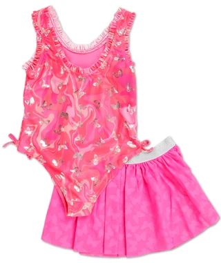 Thumbnail 2: Penelope Mack Girls 2 Pc Swimsuit Set 