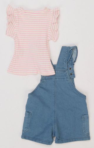Thumbnail 2: Jessica Simpson Baby Girls 2 Pc Shortalls Set  