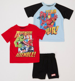 Thumbnail 1: Marvel Little Boys 3 Pc Shorts Set  