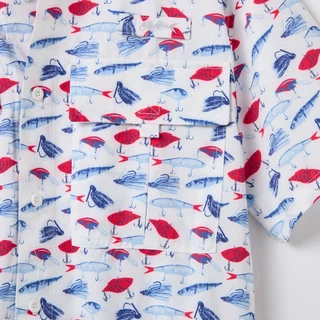 Thumbnail 2: SILVER BAIT Men's Americana Short Sleeve Button Down 