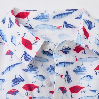 Thumbnail 6: SILVER BAIT Men's Americana Short Sleeve Button Down 