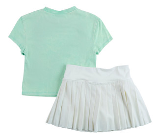 Thumbnail 2: Tween Diva Big Girls 2 Pc Short Sleeve Tee & Skort Set 