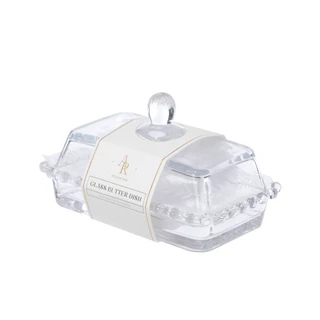 Thumbnail 2: ARTISAN ROW 6.7 in Glass Butter Dish 