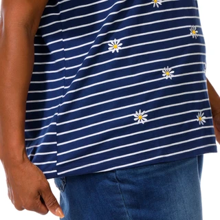 Thumbnail 3: Coral Bay Women's Plus Scoop Embroidered Short Sleeve Top 