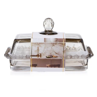 Thumbnail 2: ARTISAN ROW 6.7 in Glass Butter Dish 