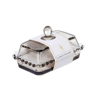 Thumbnail 3: ARTISAN ROW 6.7 in Glass Butter Dish 