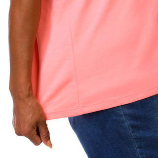 Thumbnail 2: Coral Bay Women's Plus V-Neckline Short Sleeve Top 