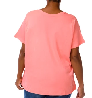 Thumbnail 3: Coral Bay Women's Plus V-Neckline Short Sleeve Top 