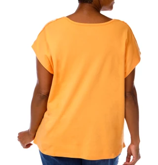 Thumbnail 2: Coral Bay Women's Plus Round Neckline Short Sleeve Top 