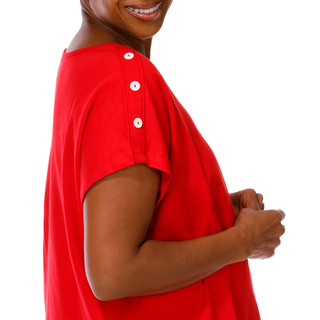 Thumbnail 4: Coral Bay Women's Plus Round Neckline Short Sleeve Top 