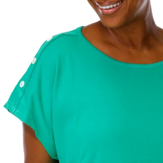 Thumbnail 2: Coral Bay Women's Plus Round Neckline Short Sleeve Top 
