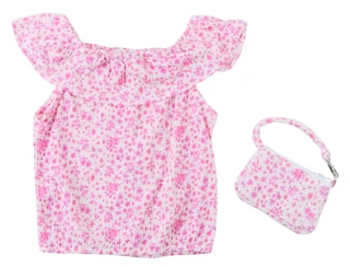 Thumbnail 2: B TWEEN Girl's Short Sleeve Button Floral Top 