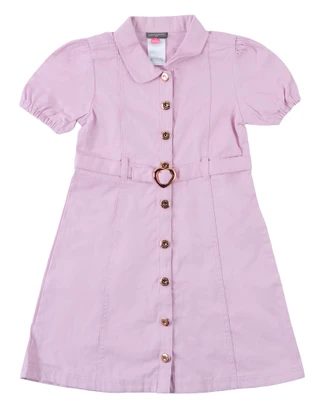 Thumbnail 1: Vince Camuto Girl's Short Sleeve Heart Belt Utility Dress 