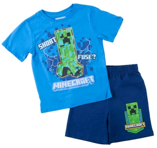 Thumbnail 1: Minecraft Boy's 2 Pc Short Sleeve Creeper T-Shirt Short Set 