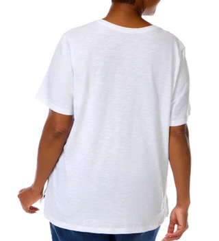 Thumbnail 2: Coral Bay Women's Plus V-Neckline Short Sleeve Top 
