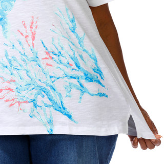Thumbnail 3: Coral Bay Women's Plus V-Neckline Short Sleeve Top 