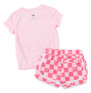 Thumbnail 3: Champion Girl's Short Sleeve Tie Front Tee Run Short Set 