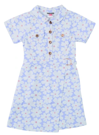 Thumbnail 1: Vince Camuto Girl's Short Sleeve Utility Flower Dress 