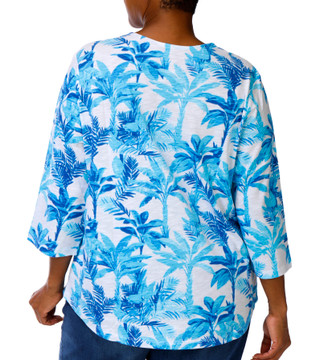 Thumbnail 3: Coral Bay Women's Plus V-Neck Embellished Short Sleeve Top 