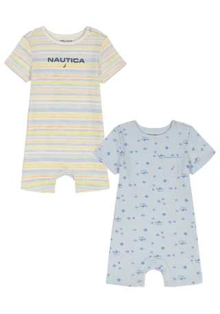 Thumbnail 1: Nautica Baby Boys 2 Pc Romper Set 