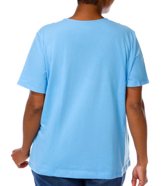 Thumbnail 3: Coral Bay Women's Plus V-Neckline Embellished Short Sleeve Top 