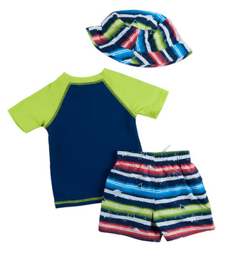 Thumbnail 2: Floatimini Toddler Boys 3 Pc Rashguard Swim Set 