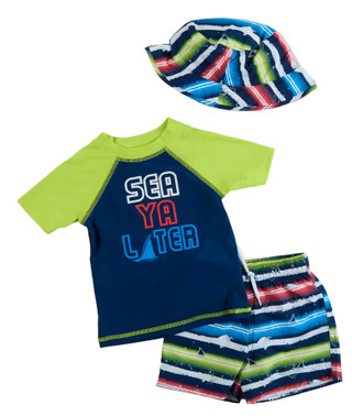 Thumbnail 1: Floatimini Toddler Boys 3 Pc Rashguard Swim Set 