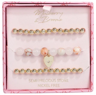 Thumbnail 1: Mulberry & Broome 3 Pk Beaded Stretch Bracelets  