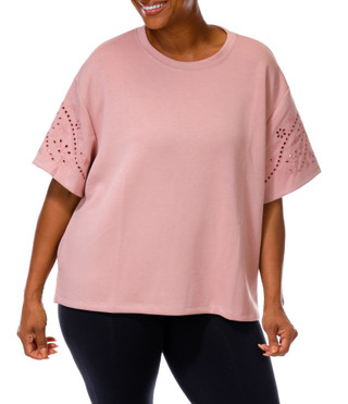 Thumbnail 1: MAGASCHONI Women's Plus Eyelet Sleeve Top  