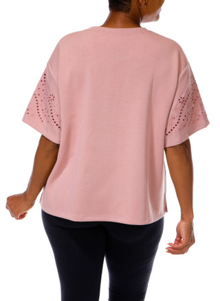 Thumbnail 2: MAGASCHONI Women's Plus Eyelet Sleeve Top  