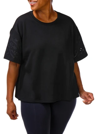 Thumbnail 1: MAGASCHONI Women's Plus Eyelet Sleeve Top  
