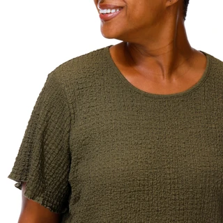 Thumbnail 2: For the Republic Women's Plus Comfort Stretch Short Sleeve Textured Top 