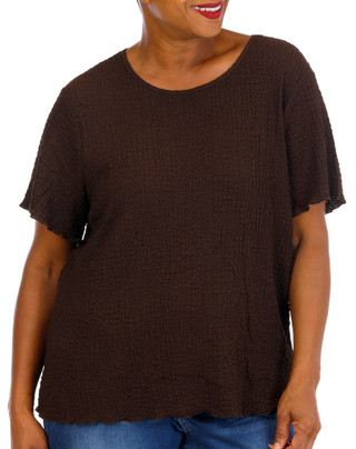 Thumbnail 1: For the Republic Women's Plus Comfort Stretch Short Sleeve Textured Top 