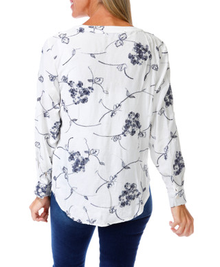 Thumbnail 2: Ana & Rose Women's Floral Embroidered Long Sleeve Button Down Shirt 