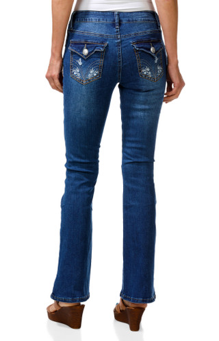 Thumbnail 1: Social Butterfly Women's Straight Leg Jeans  