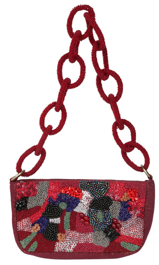 Thumbnail 1: America & Beyond Ruby Glamour Beaded Shoulder Strap  