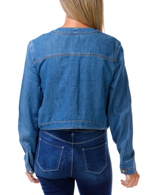 Thumbnail 2: Laura Ashley Women's Long Sleeve Button Down 2 Pocket Denim Jacket 