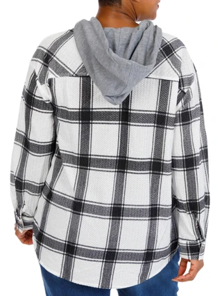 Thumbnail 2: Love Potion Women's Plus Hooded Button Down Top  